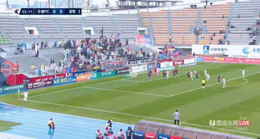 Hiệp 1 giải K League Hàn Quốc: Sabbag ghi bàn, Lee Dong-kyung gỡ hòa, Suwon FC tạm thời hòa 1-1 Gimcheon Sangmu